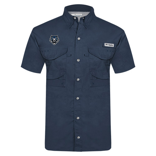  Columbia Navy Tamiami Performance Short Sleeve Shirt - Tiger Head