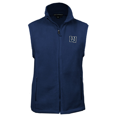  Navy Fleece Full Zip Vest - Interlocking LU