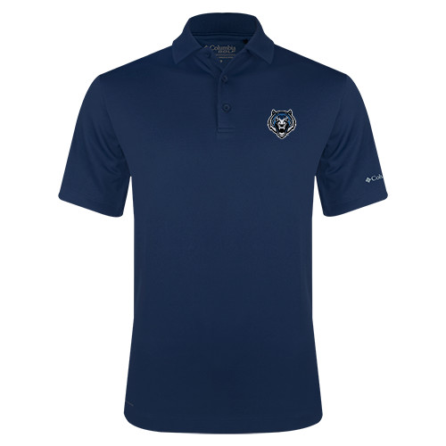  Columbia Navy Omni Wick Drive Polo - Tiger Head