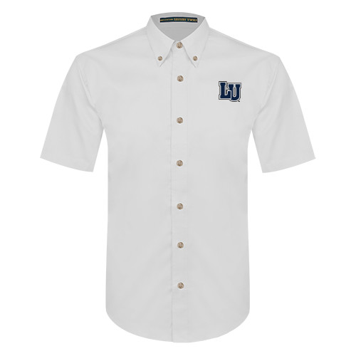  White Twill Button Down Short Sleeve - Interlocking LU