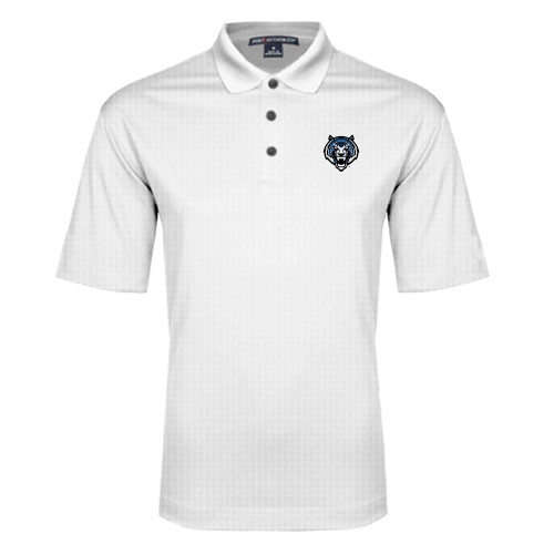  White Performance Fine Jacquard Polo - Tiger Head