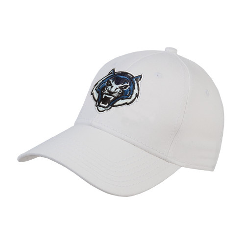  White Structured Adjustable Pro Style Hat - Tiger Head