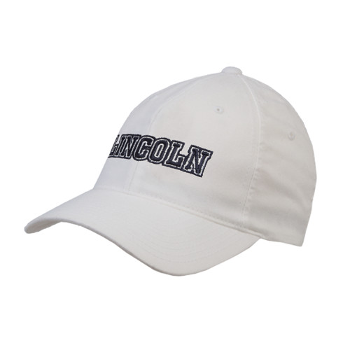  White Flexfit Structured Low Profile Hat - Lincoln