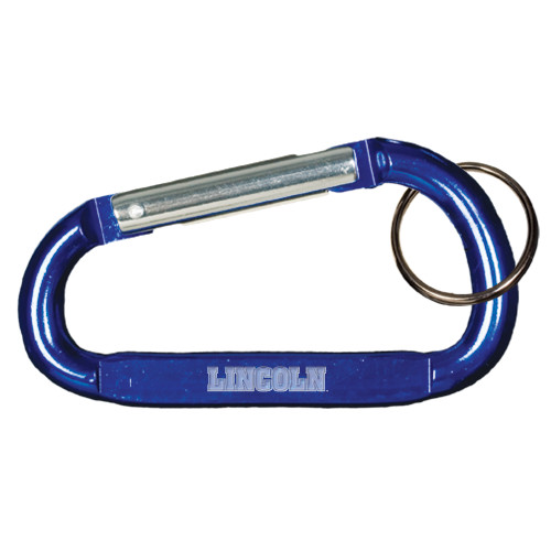  Blue Carabiner with Split Ring - Lincoln Engraved