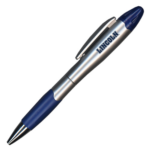  Silver/Blue Blossom Pen/Highlighter - Lincoln