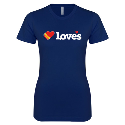  Next Level Womens Navy Boyfriend Tee - Loves Travel Stops & Country Stores Loves Primary Mark Flat
