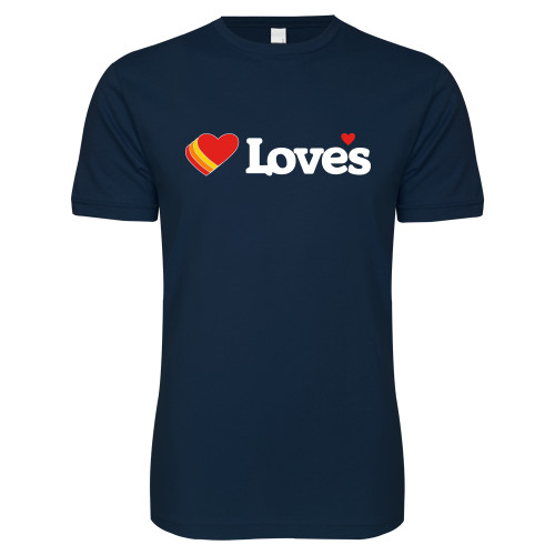  Next Level Navy SoftStyle T Shirt - Loves Travel Stops & Country Stores Loves Primary Mark Flat