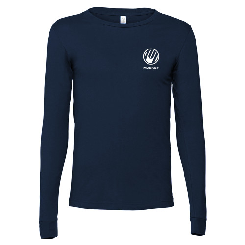  Bella + Canvas Navy Jersey Cotton Long Sleeve T Shirt - Loves Travel Stops & Country Stores Musket Stacked
