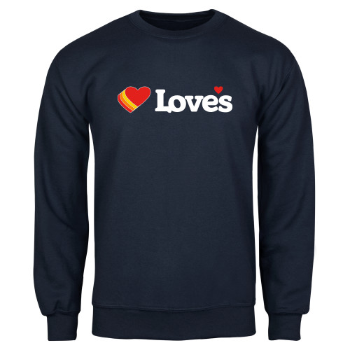 Navy Fleece Crew - Loves Travel Stops & Country Stores Loves Primary Mark Flat