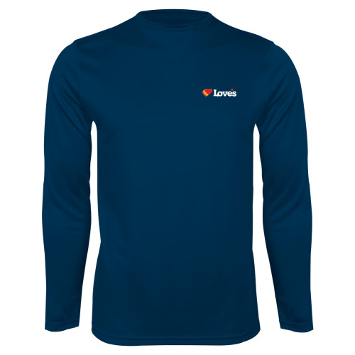  Navy Performance Long Sleeve Shirt - Loves Travel Stops & Country Stores Loves Primary Mark Flat