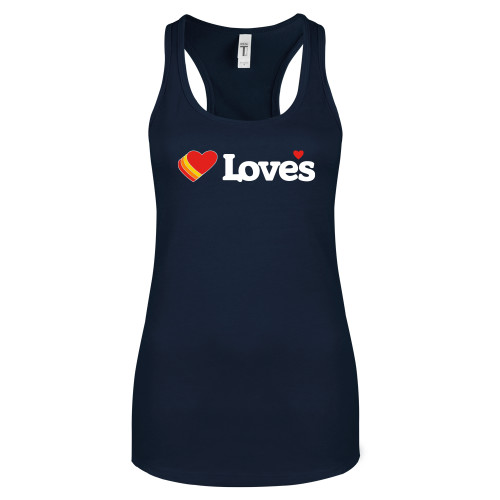  Next Level Womens Navy Racerback Tank  - Loves Travel Stops & Country Stores Loves Primary Mark Flat