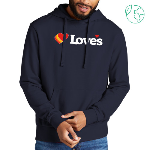  Allmade Navy Organic French Terry Pullover Hoodie - Loves Travel Stops & Country Stores Loves Primary Mark Flat