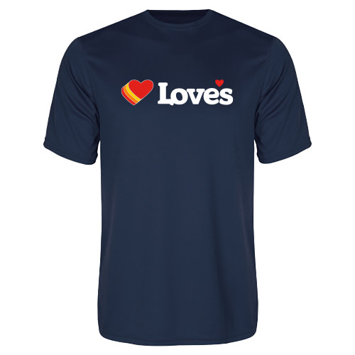  Navy Performance Tee - Loves Travel Stops & Country Stores Loves Primary Mark Flat