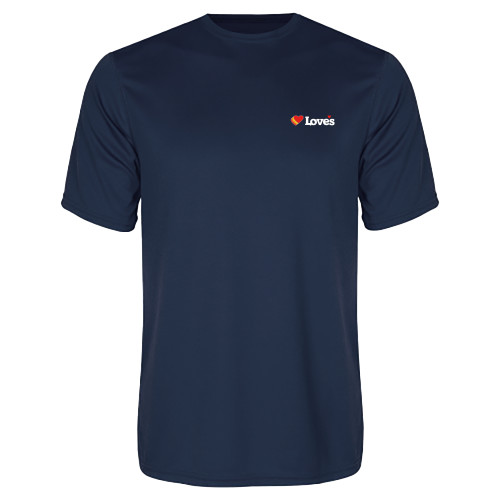  Navy Performance Tee - Loves Travel Stops & Country Stores Loves Primary Mark Flat