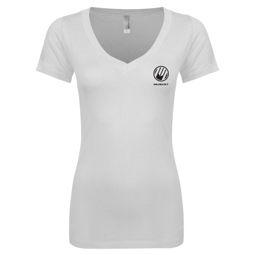  Next Level Womens White Ideal V Tee - Loves Travel Stops & Country Stores Musket Stacked