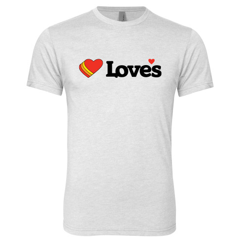  Next Level Heather White Triblend Tee - Loves Travel Stops & Country Stores Loves Primary Mark Flat