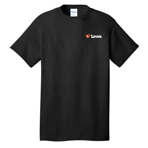  Extended Black T Shirt - Loves Travel Stops & Country Stores Loves Primary Mark Flat