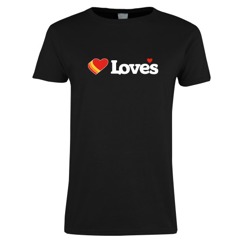  Womens Black Short Sleeve Tee - Loves Travel Stops & Country Stores Loves Primary Mark Flat
