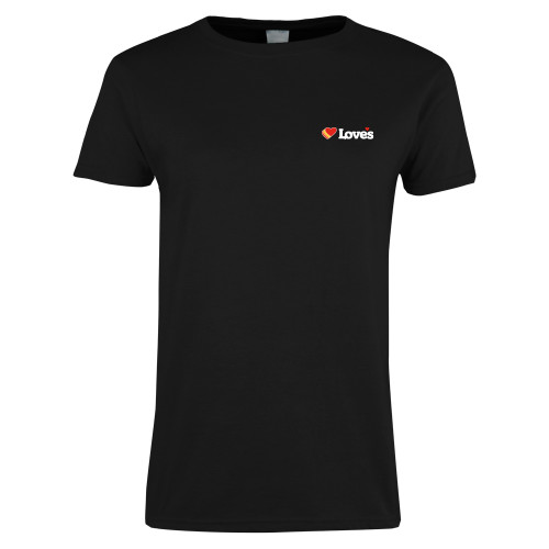  Womens Black Short Sleeve Tee - Loves Travel Stops & Country Stores Loves Primary Mark Flat