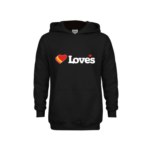  Youth Black Fleece Hoodie - Loves Travel Stops & Country Stores Loves Primary Mark Flat