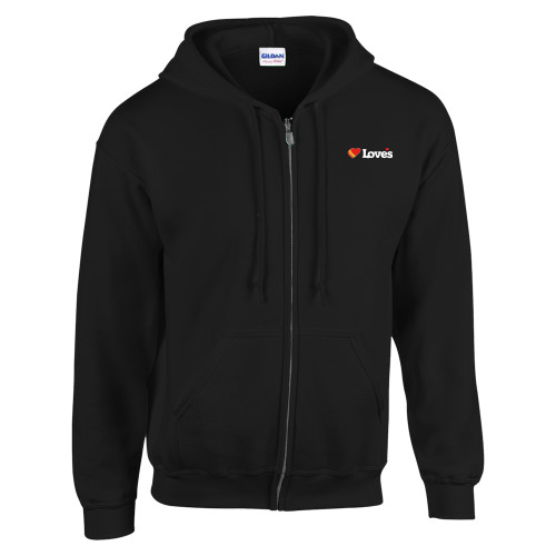  Black Fleece Full Zip Hoodie - Loves Travel Stops & Country Stores Loves Primary Mark Flat