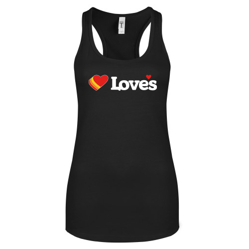  Next Level Womens Black Racerback Tank  - Loves Travel Stops & Country Stores Loves Primary Mark Flat