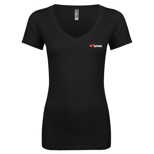  Next Level Womens Black Ideal V Tee - Loves Travel Stops & Country Stores Loves Primary Mark Flat