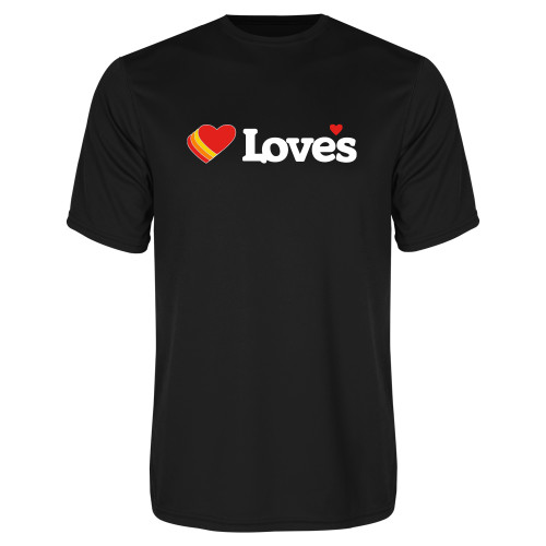  Black Performance Tee - Loves Travel Stops & Country Stores Loves Primary Mark Flat
