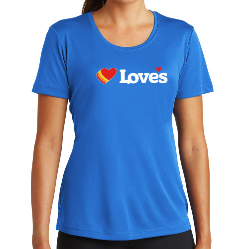  Womens Royal Performance Tee - Loves Travel Stops & Country Stores Loves Primary Mark Flat