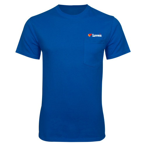  Royal T Shirt w/Pocket - Loves Travel Stops & Country Stores Loves Primary Mark Flat