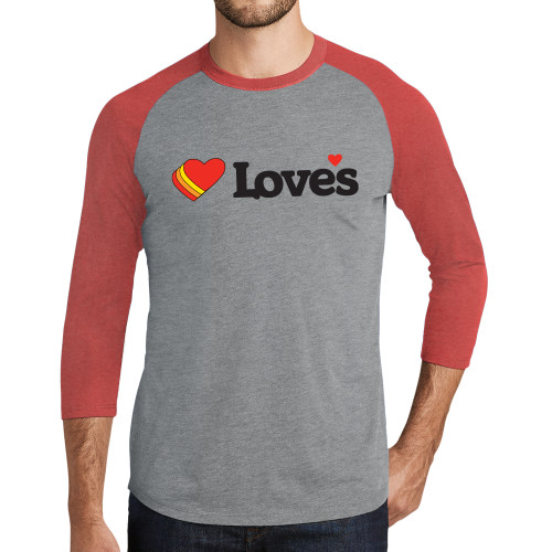 Main Image for  Grey/Red Heather Triblend Baseball Raglan Tee
