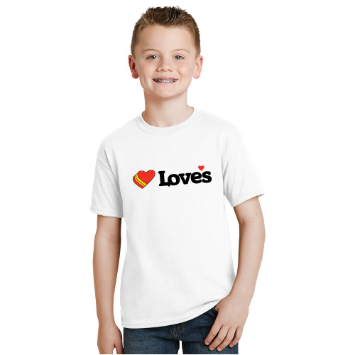  Youth White T Shirt - Loves Travel Stops & Country Stores Loves Primary Mark Flat