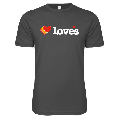  Next Level Charcoal SoftStyle T Shirt - Loves Travel Stops & Country Stores Loves Primary Mark Flat