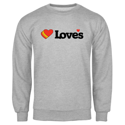  Grey Fleece Crew - Loves Travel Stops & Country Stores Loves Primary Mark Flat