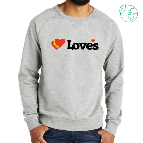  Allmade Light Grey Organic French Terry Crewneck Sweatshirt - Loves Travel Stops & Country Stores Loves Primary Mark Flat