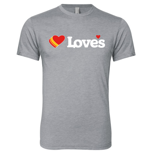  Next Level Heather Grey Triblend Tee - Loves Travel Stops & Country Stores Loves Primary Mark Flat
