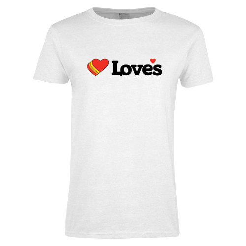  Womens White Short Sleeve Tee - Loves Travel Stops & Country Stores Loves Primary Mark Flat