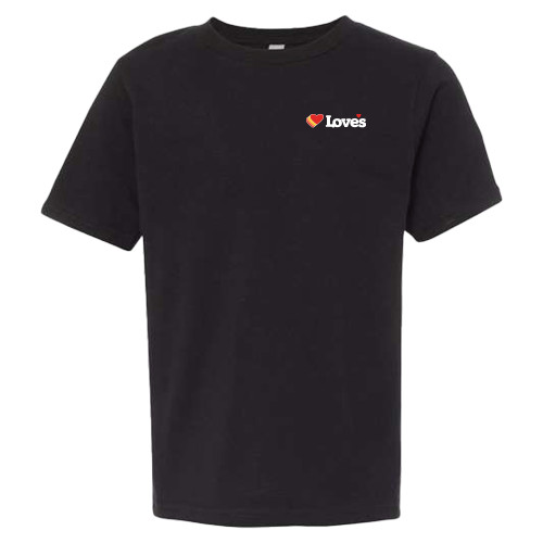  Next Level Youth Black Cotton Tee - Loves Travel Stops & Country Stores Loves Primary Mark Flat