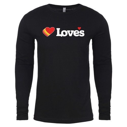  Next Level Black Cotton Long Sleeve Tee - Loves Travel Stops & Country Stores Loves Primary Mark Flat