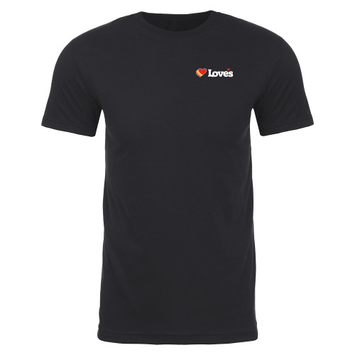  Next Level Black Suede Tee - Loves Travel Stops & Country Stores Loves Primary Mark Flat