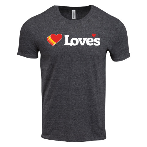  Threadfast Unisex Black Triblend Tee - Loves Travel Stops & Country Stores Loves Primary Mark Flat