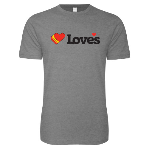  Next Level Heather Grey SoftStyle T Shirt - Loves Travel Stops & Country Stores Loves Primary Mark Flat