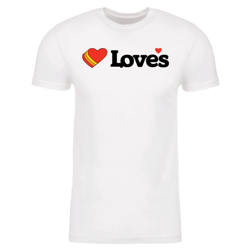  Next Level White Suede Tee - Loves Travel Stops & Country Stores Loves Primary Mark Flat