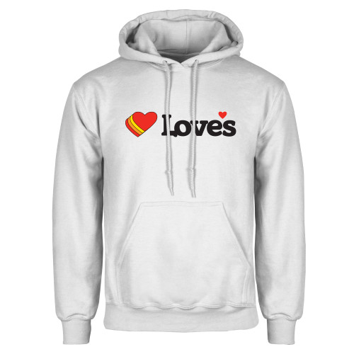  White Fleece Hoodie - Loves Travel Stops & Country Stores Loves Primary Mark Flat