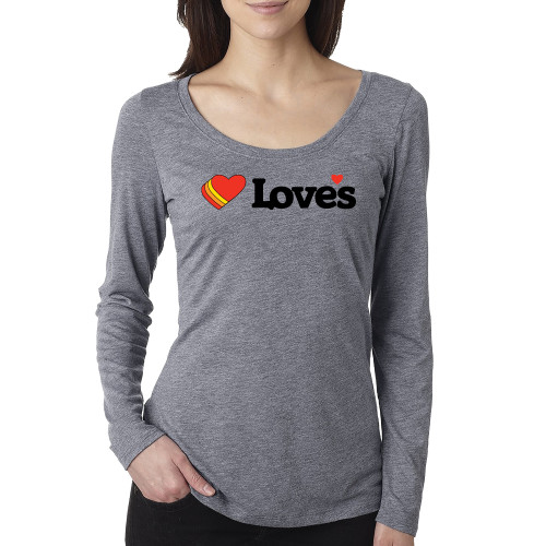 Next Level Womens Premium Heather Triblend Long Sleeve Scoop Tee - Loves Travel Stops & Country Stores Loves Primary Mark Flat