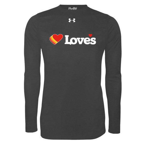 Under Armour Carbon Heather Long Sleeve Tech Tee - Loves Travel Stops & Country Stores Loves Primary Mark Flat