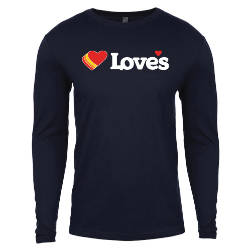  Next Level Navy Cotton Long Sleeve Tee - Loves Travel Stops & Country Stores Loves Primary Mark Flat