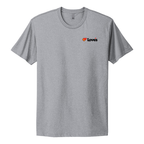  Next Level Heather Grey Heavyweight Cotton Tee - Loves Travel Stops & Country Stores Loves Primary Mark Flat