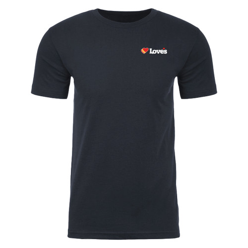  Next Level Navy Sueded Tee - Loves Travel Stops & Country Stores Loves Primary Mark Flat