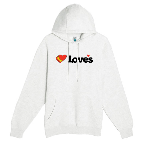  Lane Seven Oatmeal Fleece Pullover Hoodie - Loves Travel Stops & Country Stores Loves Primary Mark Flat